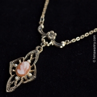 Victorian Flower & Cameo Pendant Necklace