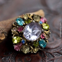Hollycraft-Fruit Salad Petit Jewel Brooch