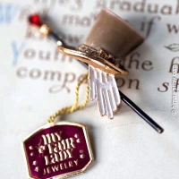 BSK-My Fair Lady Top Hat Brooch