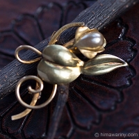 12K GF Bal: Ron: Skunk Cabbage Flower Vintage Brooch