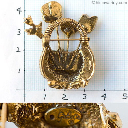 Goldette-Fourstick Basket Brooch - Image 3