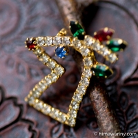 Red Nose Reindeer Vintage Brooch