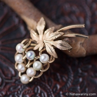 Van Dell-12K Gold Filled-Pearl Strawberry Brooch