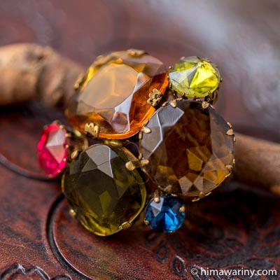 West Germany-Large Jewel Glass Brooch