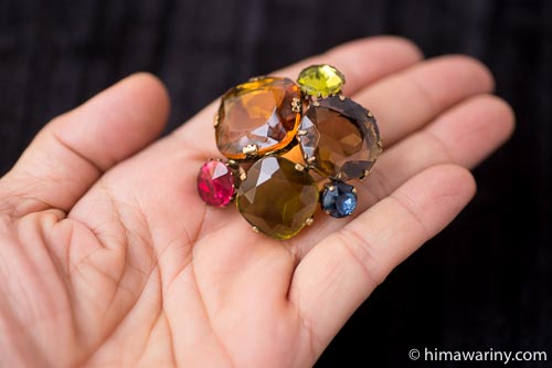 West Germany-Large Jewel Glass Brooch - Image 4