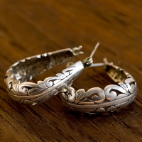 Silver 925-Arabesque Open Work Vintage Silver Earrings