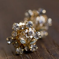 Kramer-Sparkling Flower Vintage Earrings