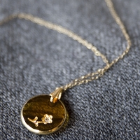 Amber Flower Rhinestone Flower Vintage Pendant