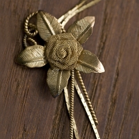 K18 Gold-Vintage Flower Polo Tie