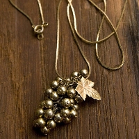 Vintage Golden Grape Pendant Necklace
