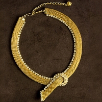 Hobe-Vintage Golden Mesh Choker