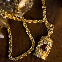 Coro Cage Necklace With A Ruby-Colored Heart