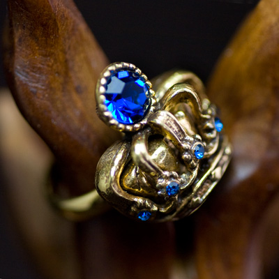 Trifari-Blue Crown Vintage Ring