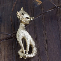 Monet-Golden Cat-Vintage Brooch