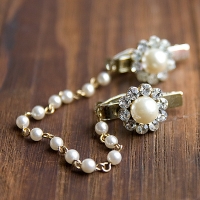Pearl & Rhinestone Cardigan Clip/Sweater Guard