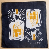 Tammis Keefe-Bottle Ship ~ Linen Cocktail Napkins