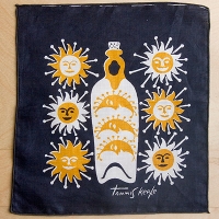 Tammis Keefe-Sun And Bottle Pattern-Linen Cocktail Napkins
