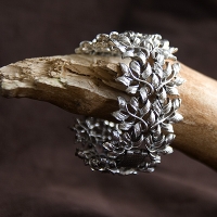 Coro Vintage Silver Leaf Link Bracelet