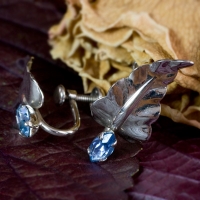 Van Dell: Sterling Silver 925: Blue Drop Vintage Earrings
