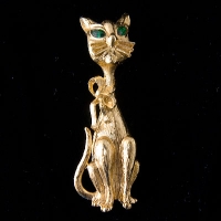 Monet Monet-Big Green Eyes☆Cat Brooch