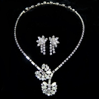 Duane-Rhinestone Choker & Earrings Set