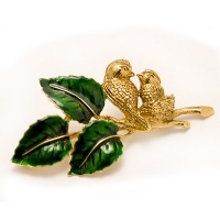 1928-Bird Parent And Child Nest Brooch