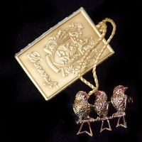 Danecraft-Silver-Three Goldbird Brooch