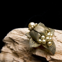Art Nouveau Forest Pearl Dress Clip Brooch