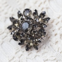 Smokey Flower Bouquet Vintage Brooch