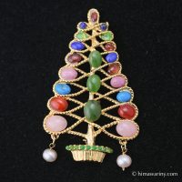 Swoboda Gemstone Illuminated Christmas Tree Brooch [Mint]