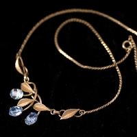 VanDell-12K Gold-Topaz Flower Necklace