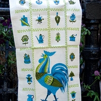 Antique Kitchen Miscellaneous Goods Rooster Pattern Art, Linen, Kitchen Cloth