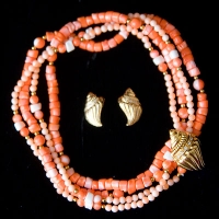KJL Kenneth Jay Lane-Shell And Coral Undersea Accessory Set