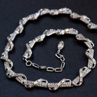 Trifari Ribbon Wrapped Rhinestone Choker
