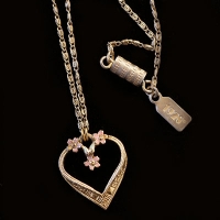 1928-Floret Heart Pendant Necklace