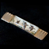 Anson-Floating Duck Embossed Tie Pin, Clip