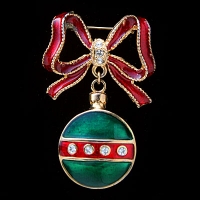 LIA-Christmas Ornament Ball Brooch