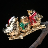 AJC-Christmas Song Chorus Bird Brooch
