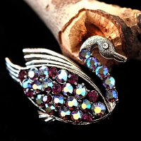 Weiss-Aurora Swan Brooch