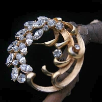 BSK-Wave Sparkle Circle Brooch