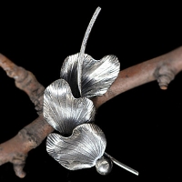 Beaucraft-Silver 925-Silver Leaf Wave Brooch