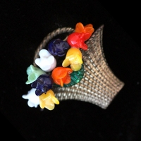 Tulip Flower Basket Dress Clip Brooch