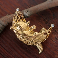Cat Napping In Hammock Brooch