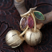 BSK-Tricolor Cherry Brooch