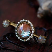 Triangle Cut Victorian Sapphire Brooch