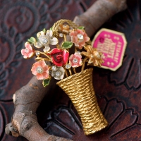 BSK-My Fair Lady Flower Basket Brooch