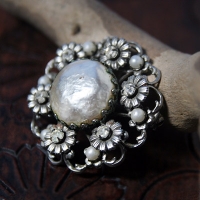 Moonlit Chamomile Baroque Pearl Brooch And Pendant