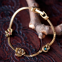 Goldette-Bee Rose Snake Bracelet