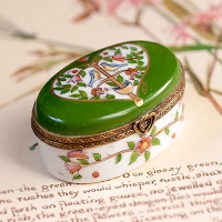 Limoges-Limoges Box ~ Blue Bird Forest Of Happiness