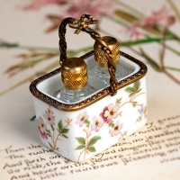 Limoges-Limoges Box-Wildflower Perfume Bottle/Basket